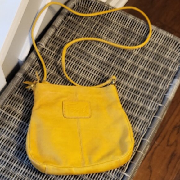 Fossil Leather Crossbody with Cinched Outside Pocket Yellow - Picture 2 of 16